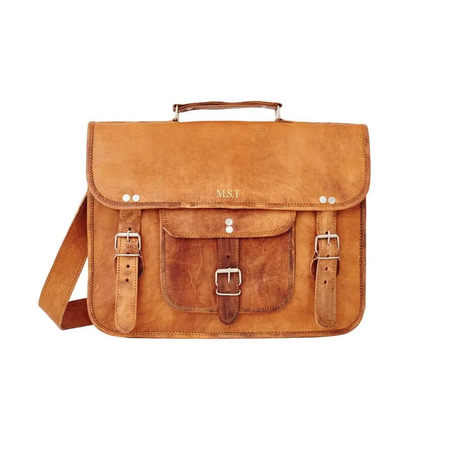 Large Satchel with Front Pocket and Handle