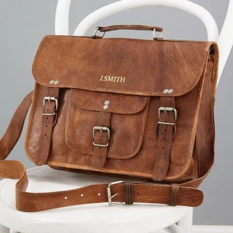 Large Satchel with Front Pocket and Handle