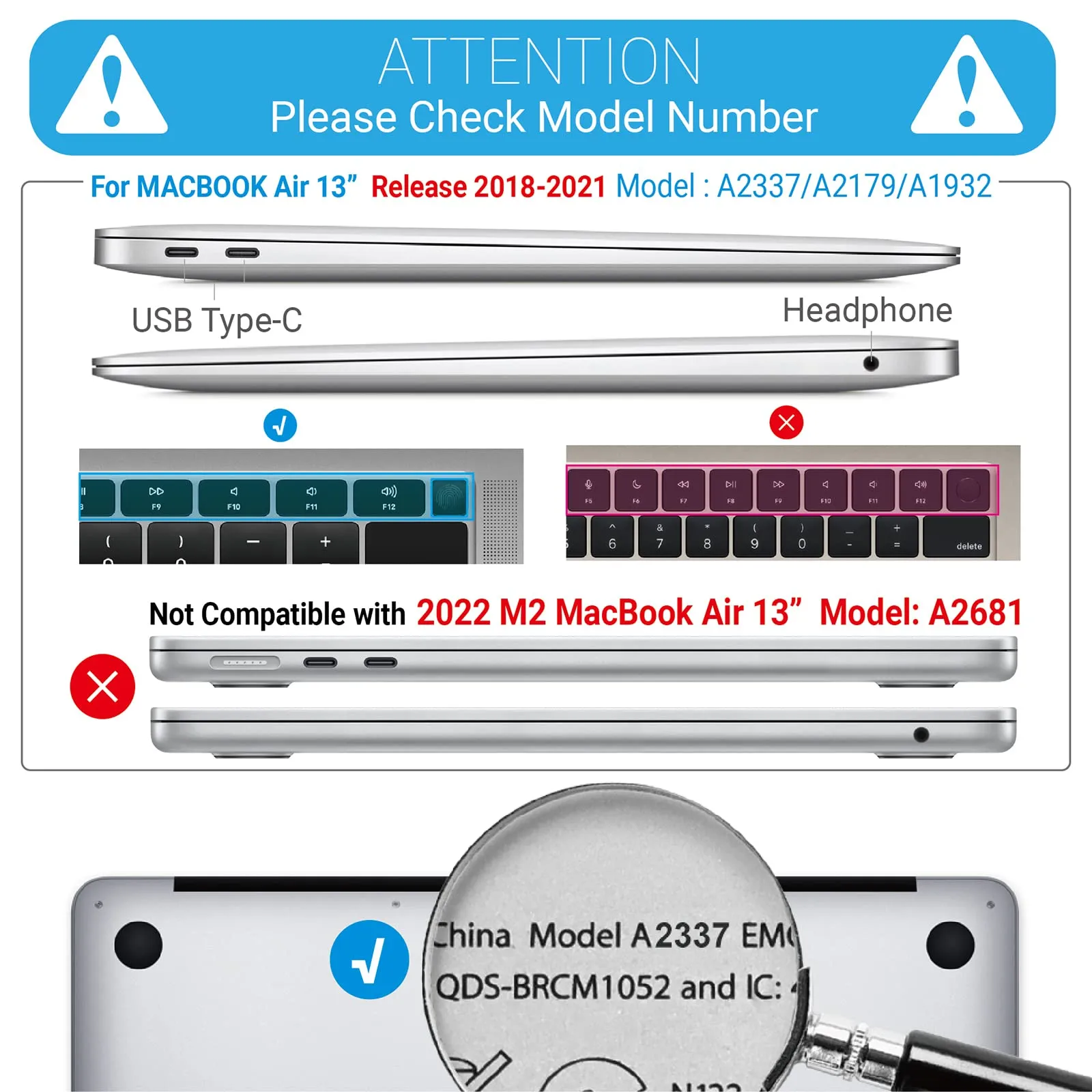 Lavender Grey Protective Case & Keyboard Cover for MacBook Air 13"