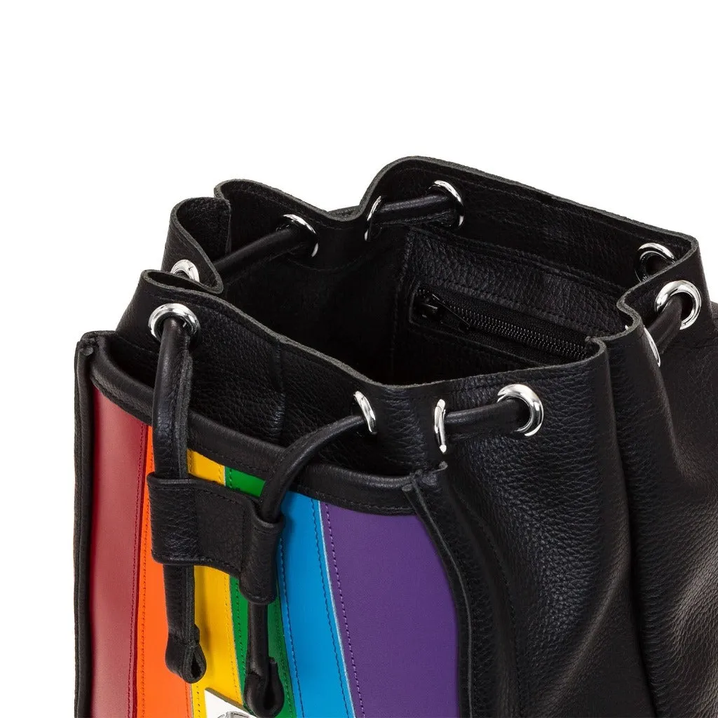 Leather Backpack - Pride Rainbow - Handmade in the UK