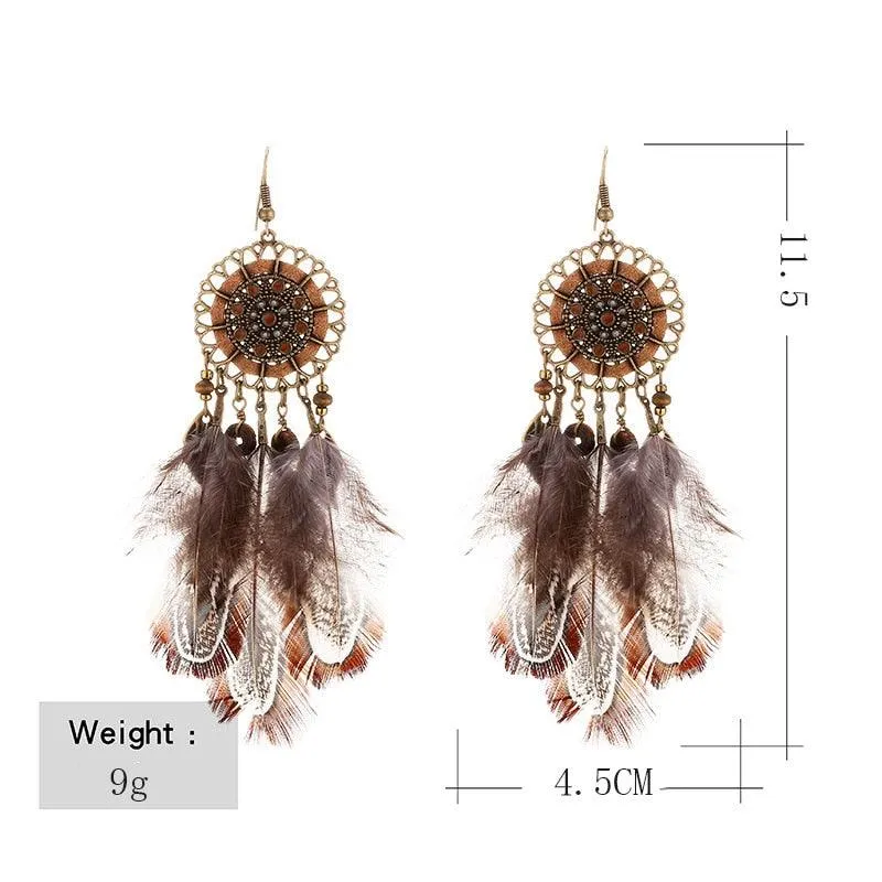 Leopard Feather Drop Earring