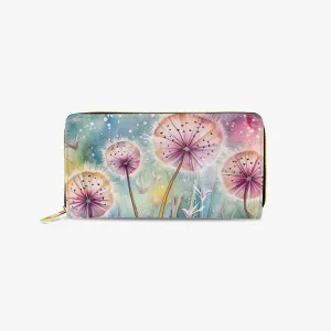 Long Type Zipper Purse - Dandelions