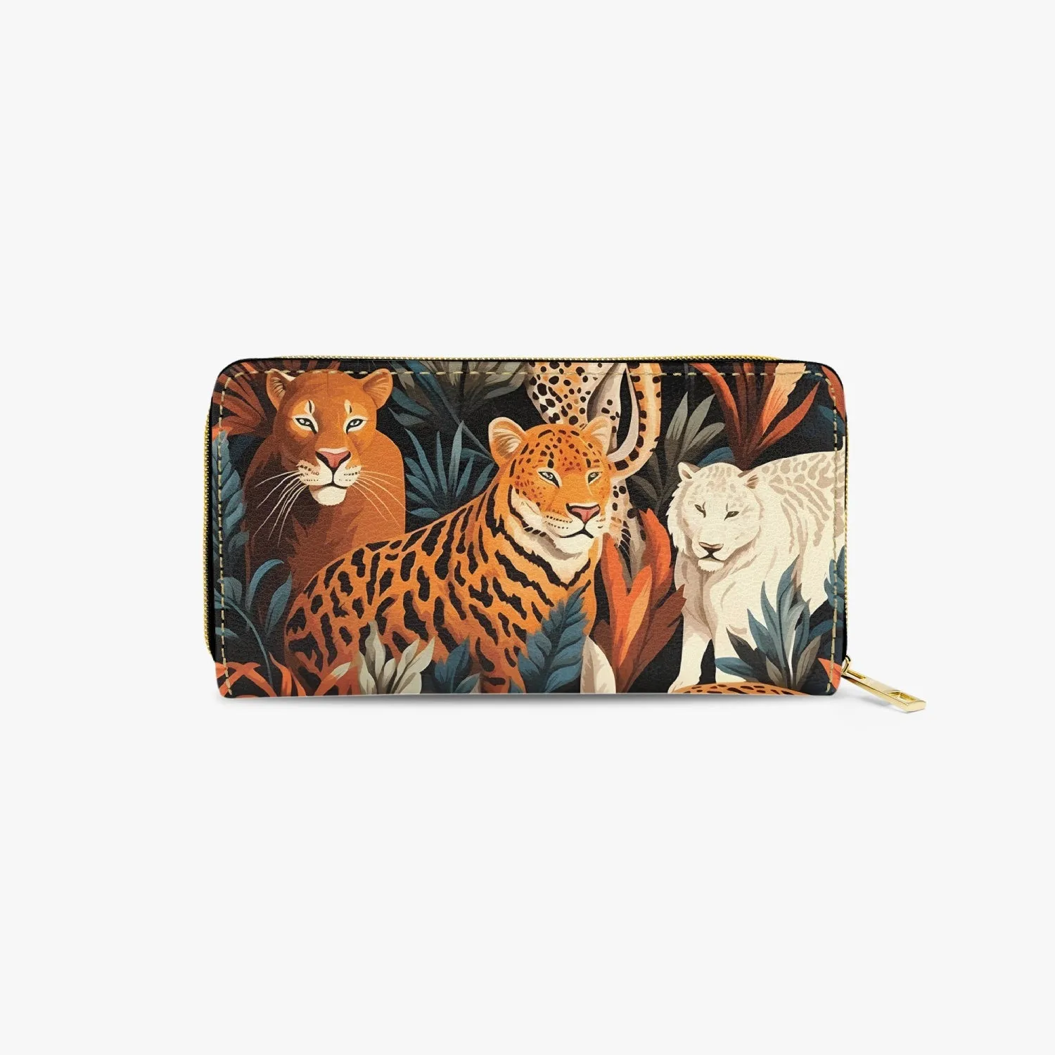 Long Type Zipper Purse - Tigers