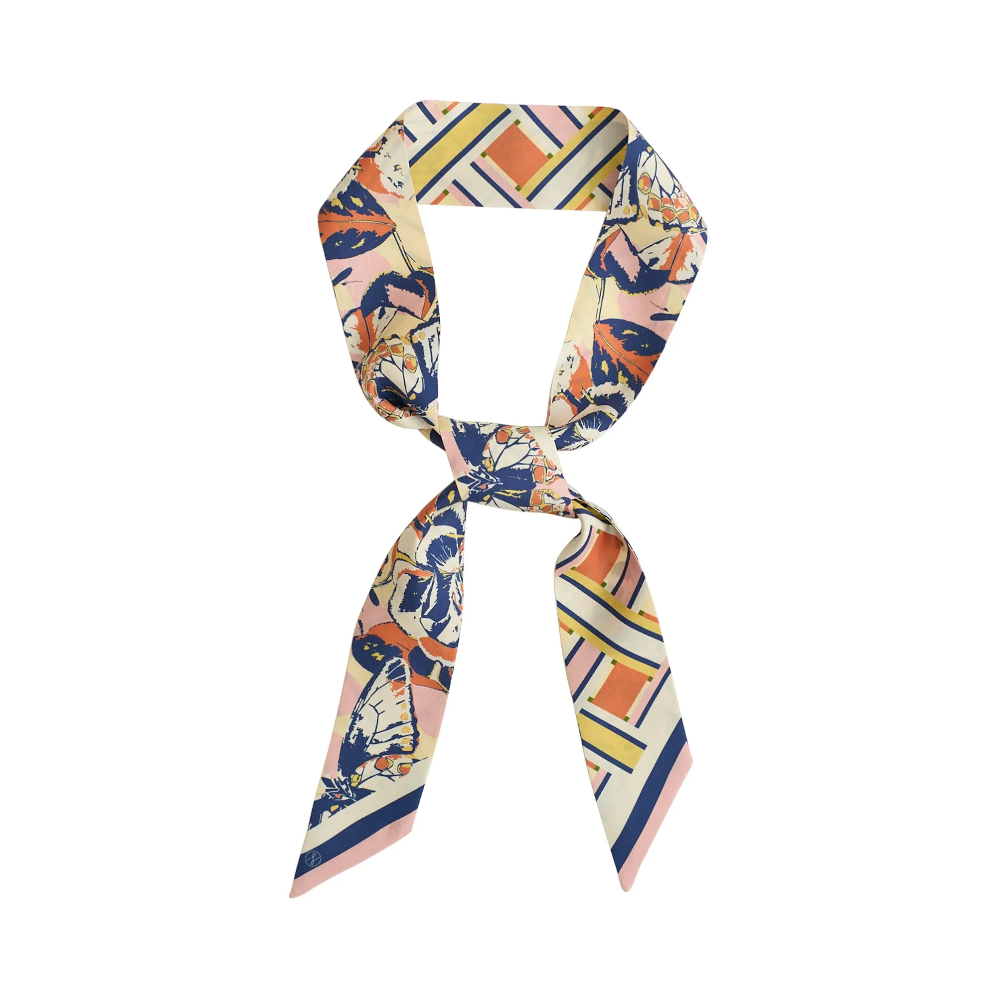 Lost Pattern x Leatherology Silk Twilly Scarf - Bright