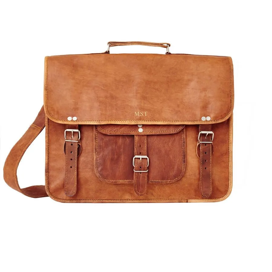 Medium Men's Classic Leather Satchel