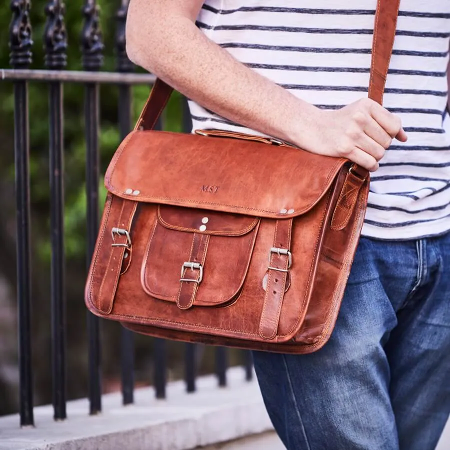 Medium Men's Classic Leather Satchel