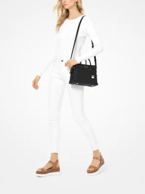 Mercer Small Pebbled Leather Belted Satchel