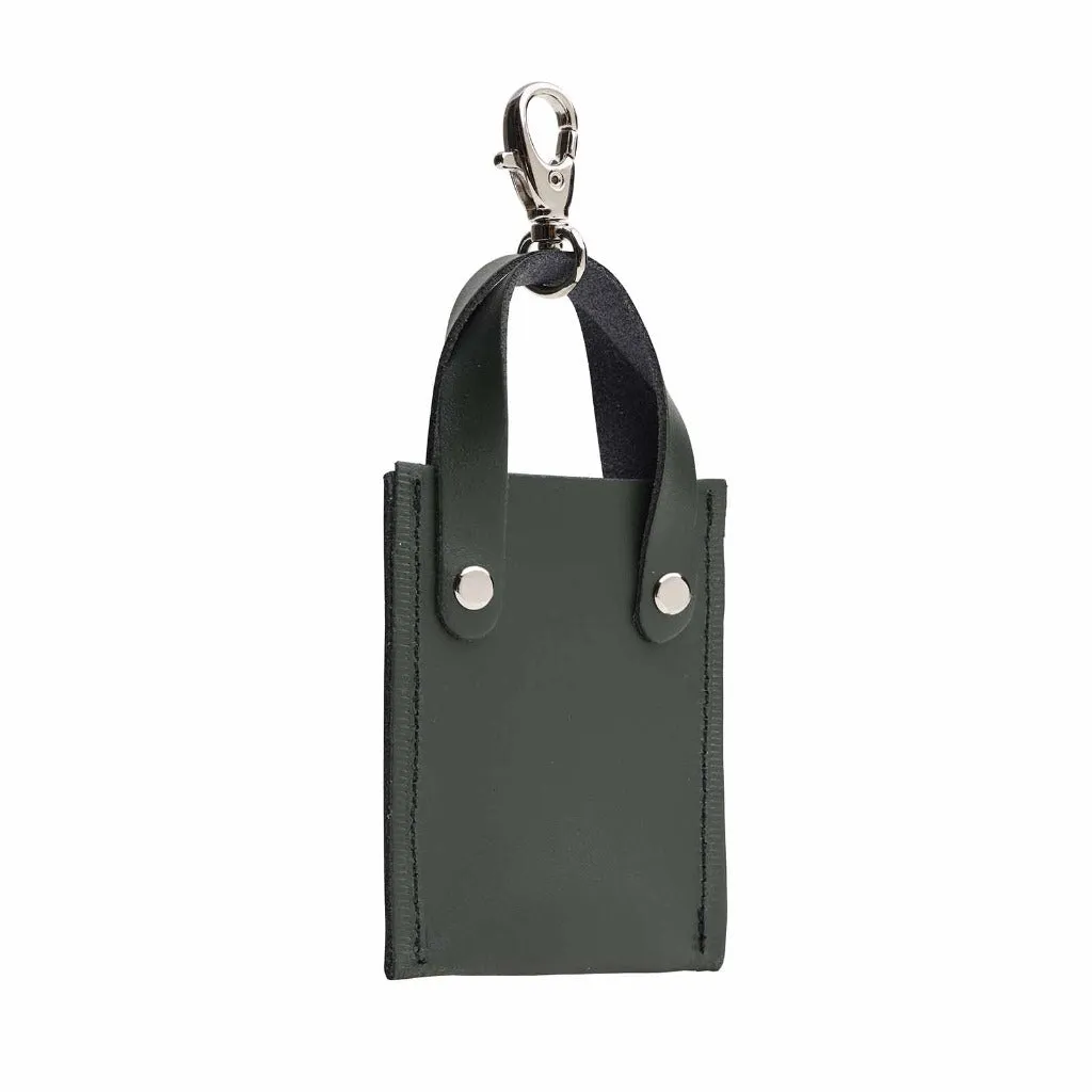 Mini Leather Tote Bag Charm - Ivy Green - Handmade in the UK