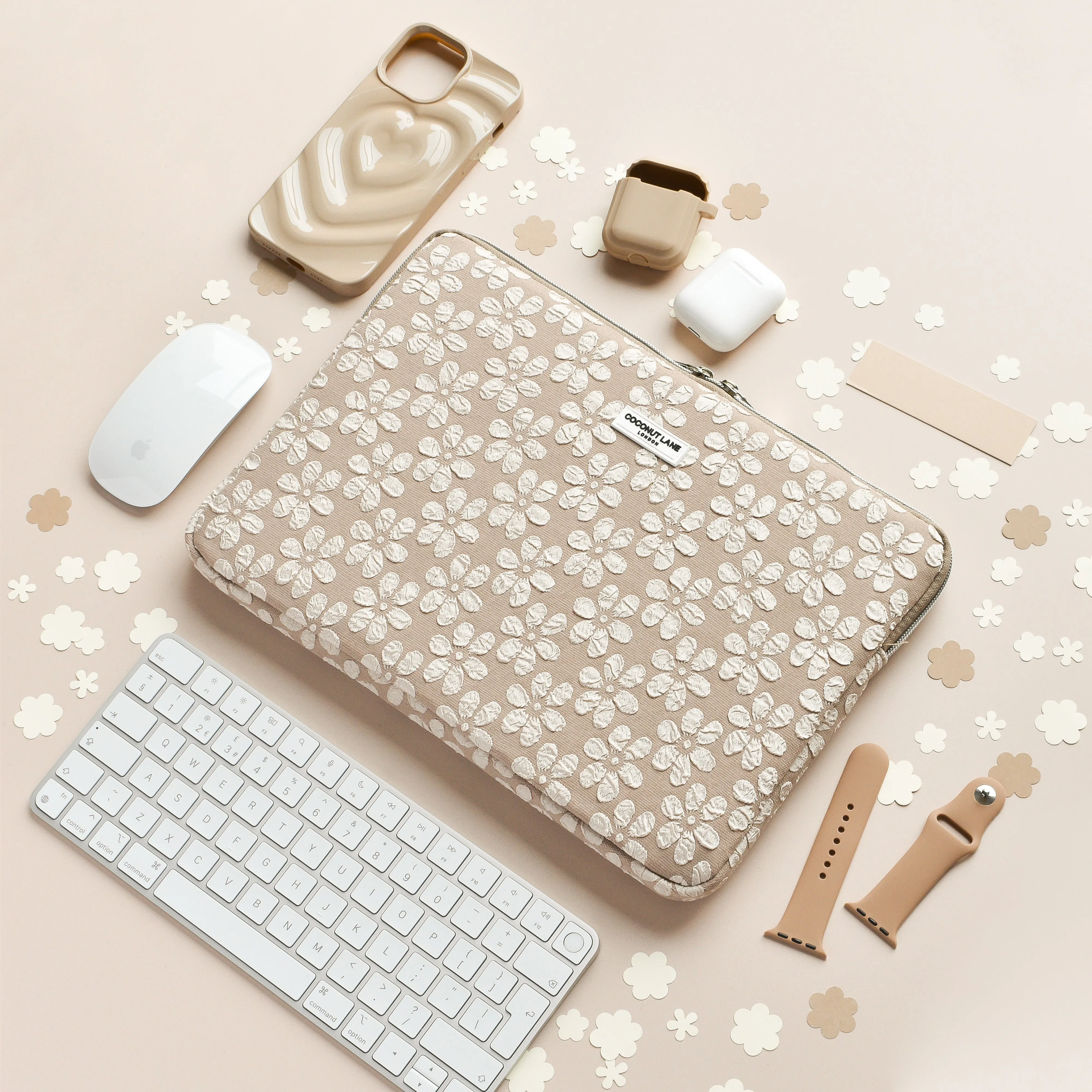 Mocha Flower Laptop Sleeve