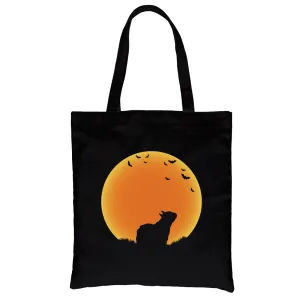 Moon French Bulldog Halloween Costume Funny Canvas Shoulder Bag