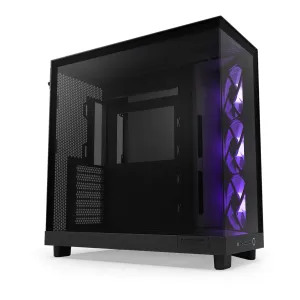 NZXT CC-H61FB-R1 H6 Flow RGB Mid-Tower Dual-Chamber Airflow ATX Case - Black