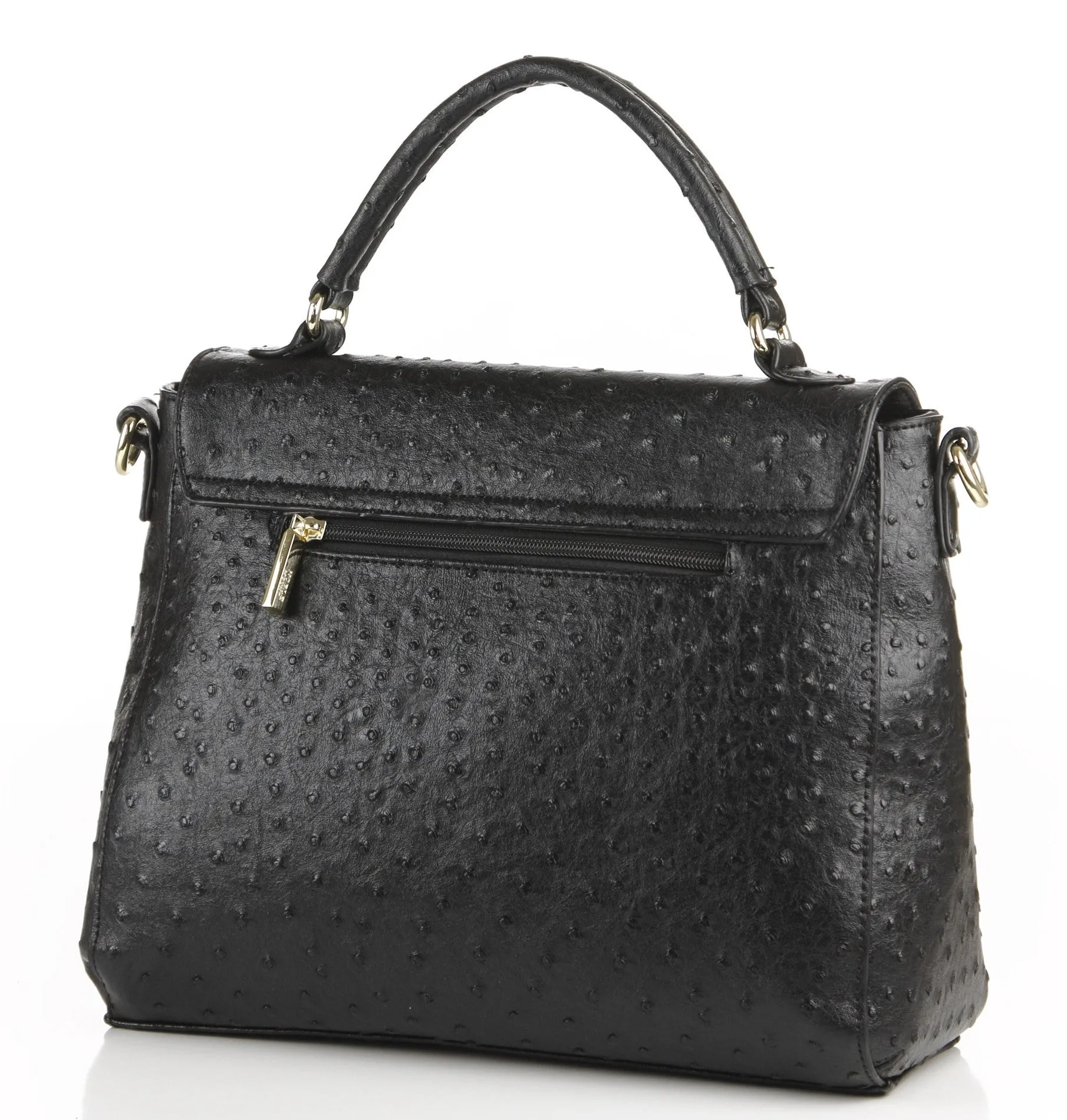 Ostrich Finish Envelope Satchel Bag