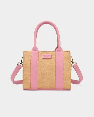 Pebble Leather Mini Tote Bag in Pink