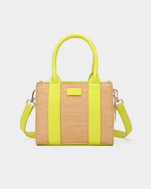 Pebble Leather Mini Tote Bag in Yellow