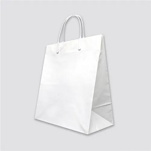 Plastic Loop Handle Shopper (White) - 7.75" x 4" x 9.75"