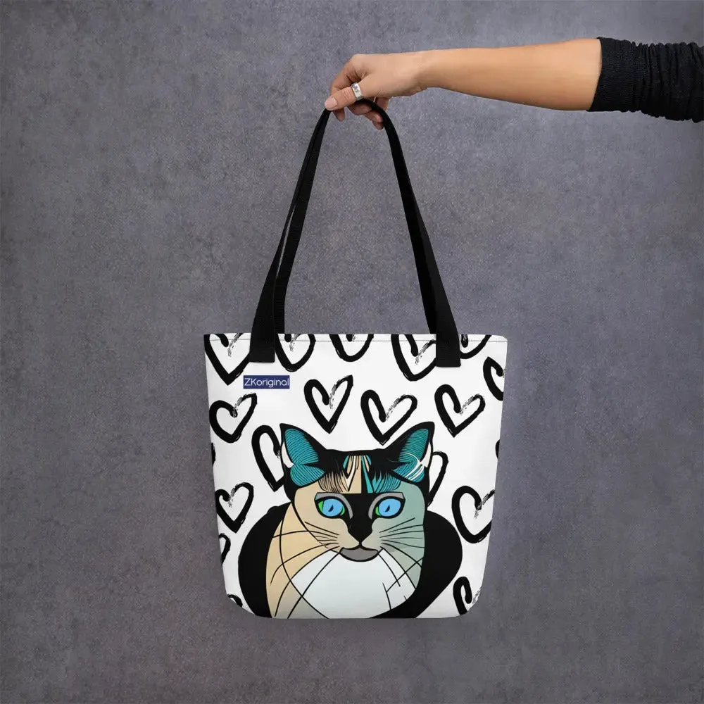 "Cat Lovers" Collection - Siamese Cat Tote bag