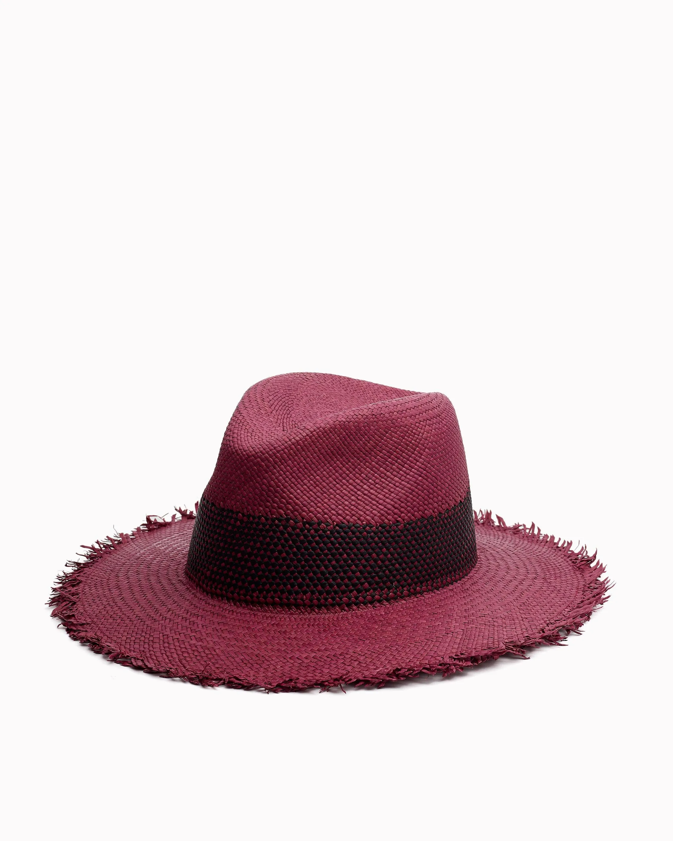 Rag&Bone - Frayed Edge Panama Hat in Berry