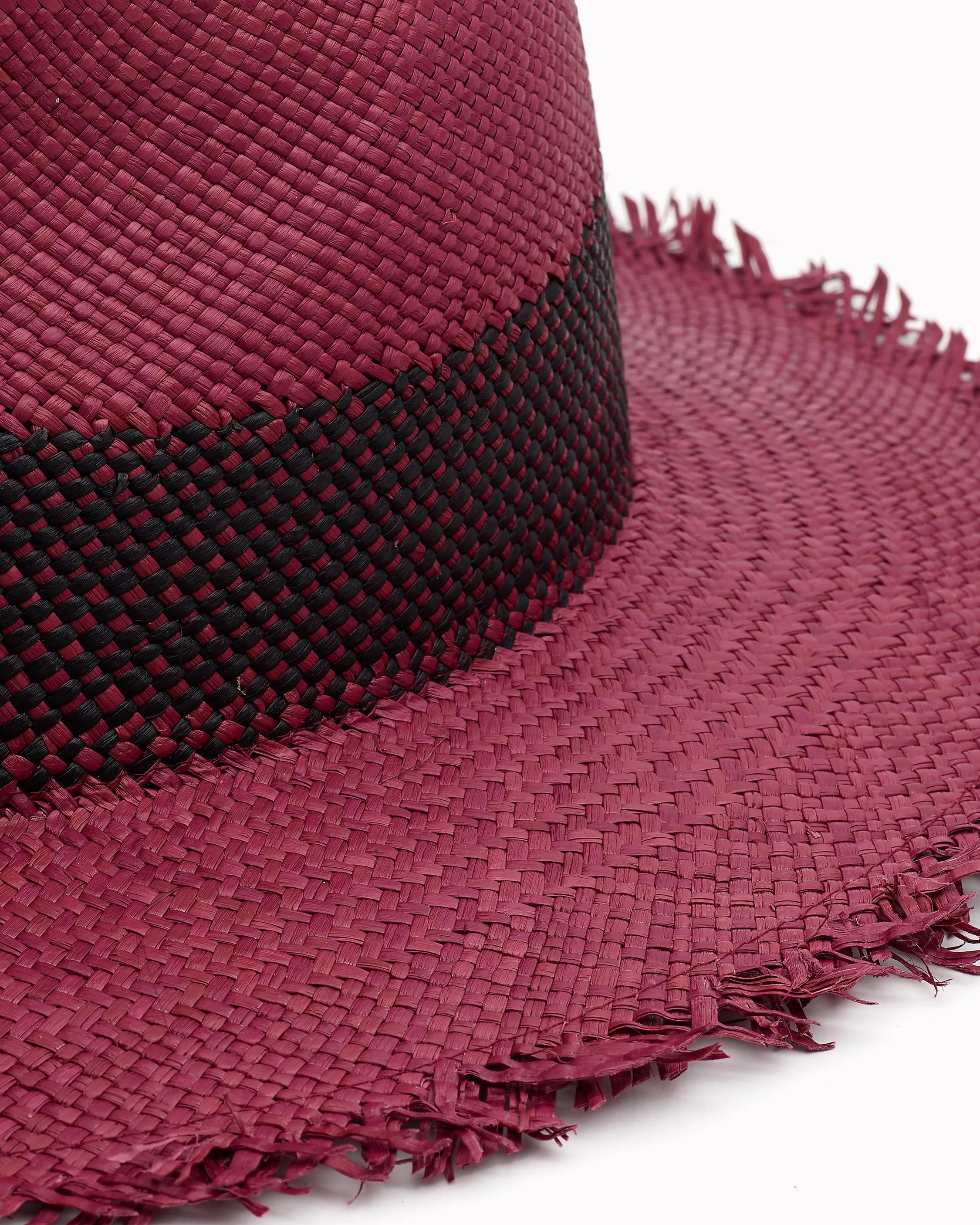 Rag&Bone - Frayed Edge Panama Hat in Berry