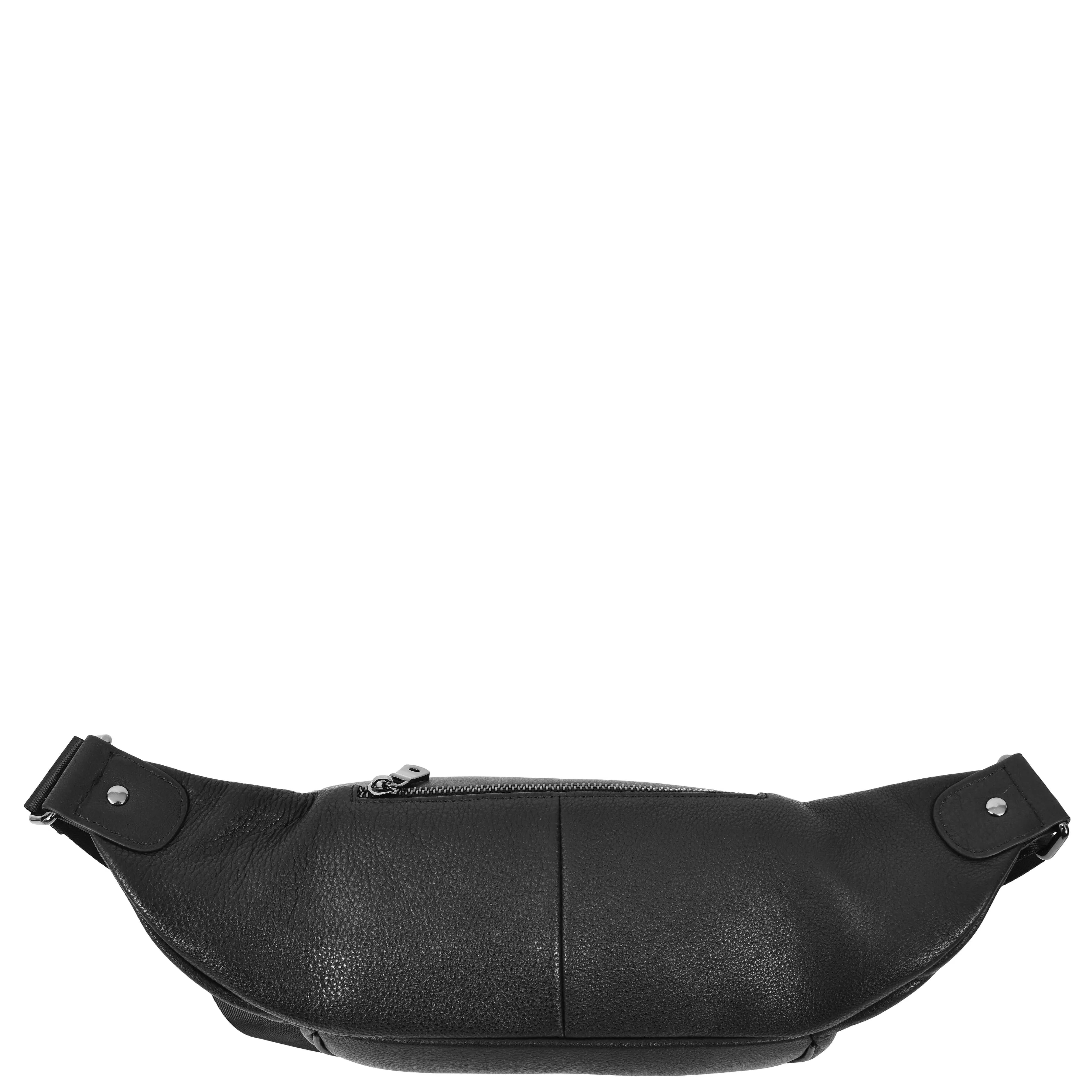 Real Leather Bum Bag Milan Black