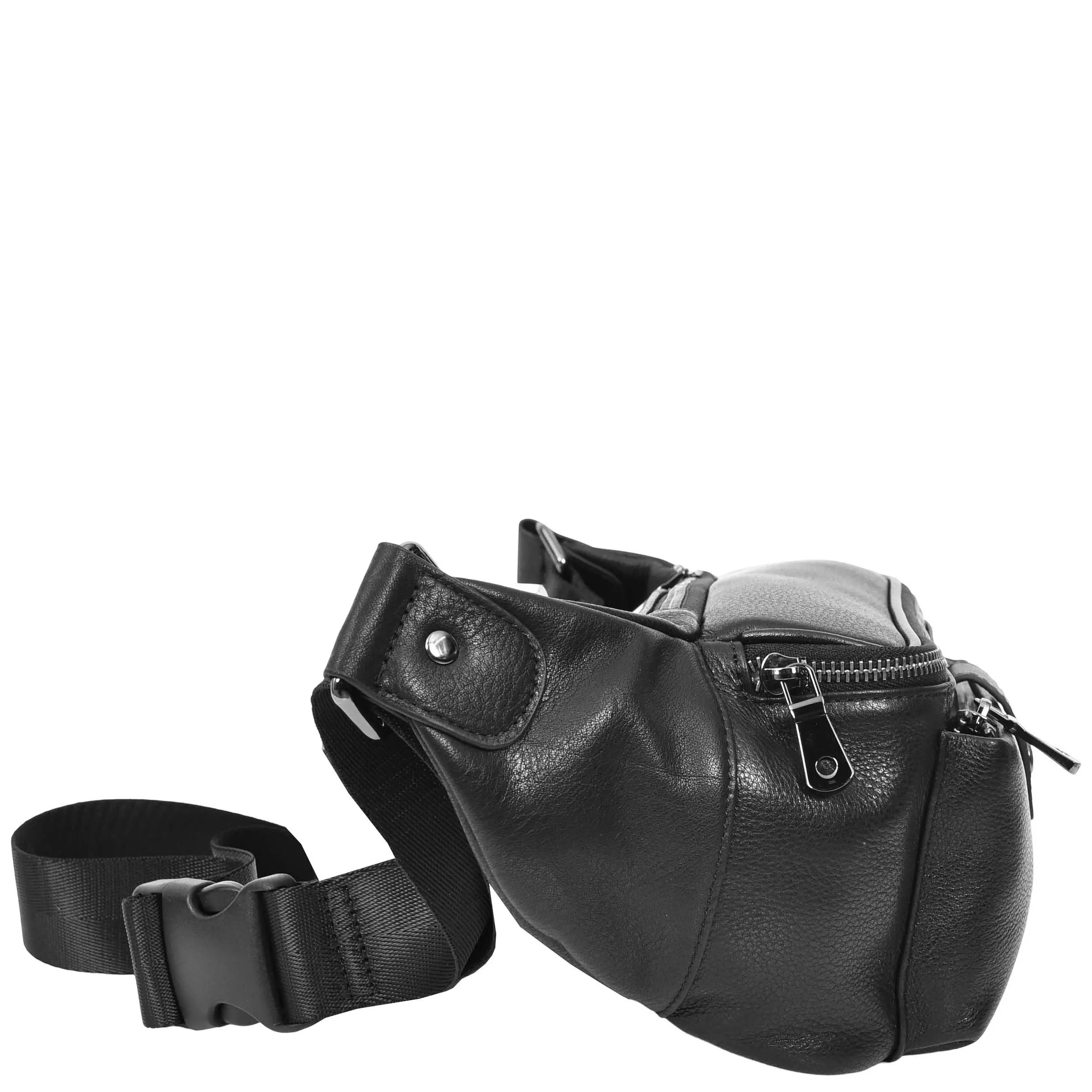 Real Leather Bum Bag Milan Black