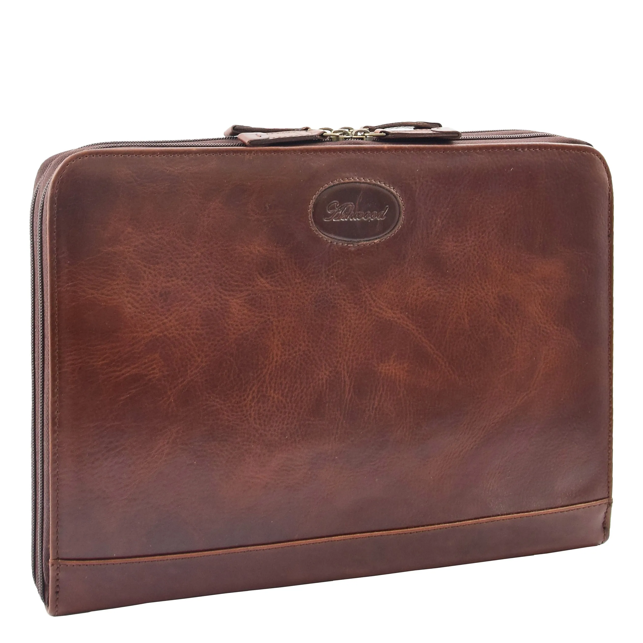 Real Leather Portfolio Case A4 Document Holder Cookbury Brown