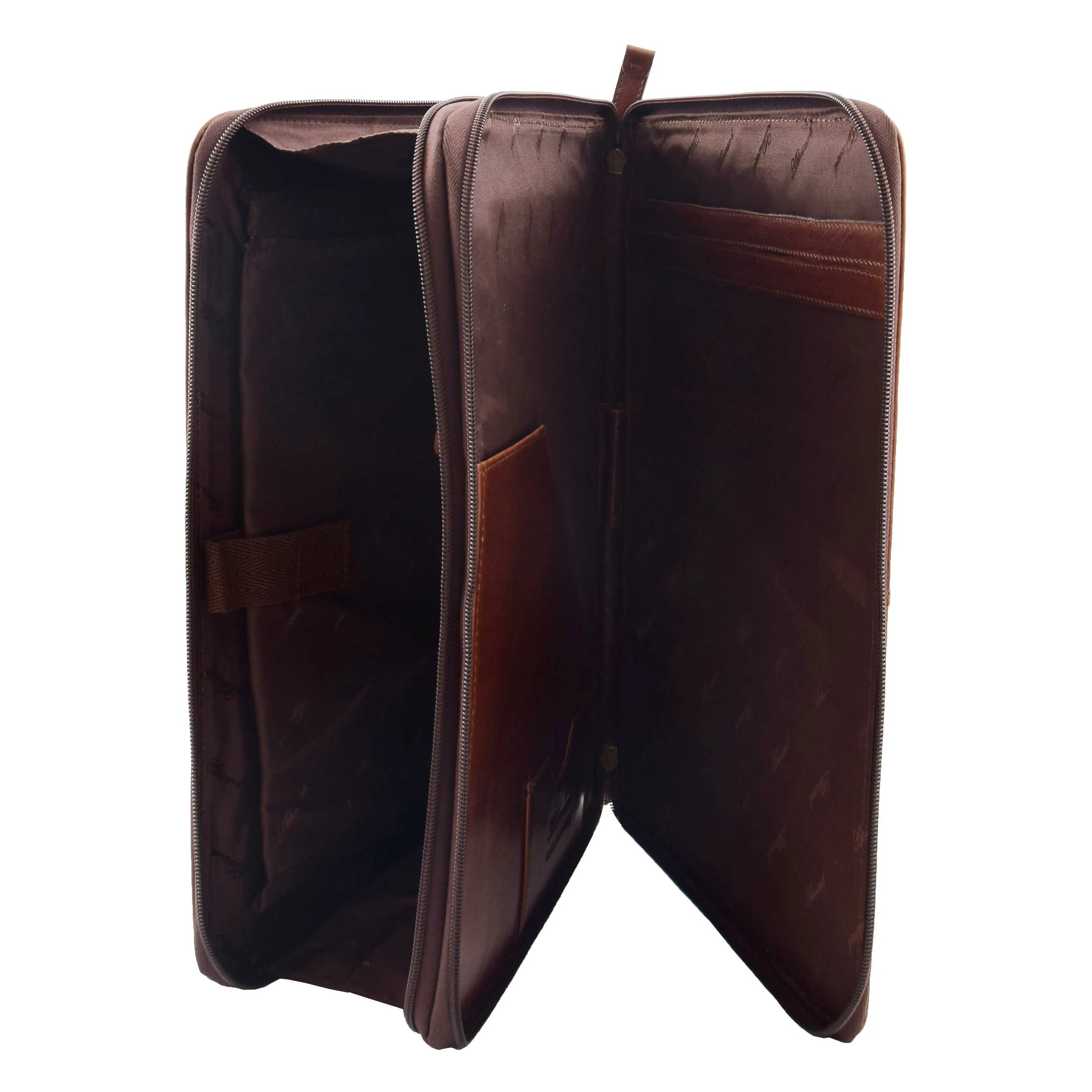 Real Leather Portfolio Case A4 Document Holder Cookbury Brown