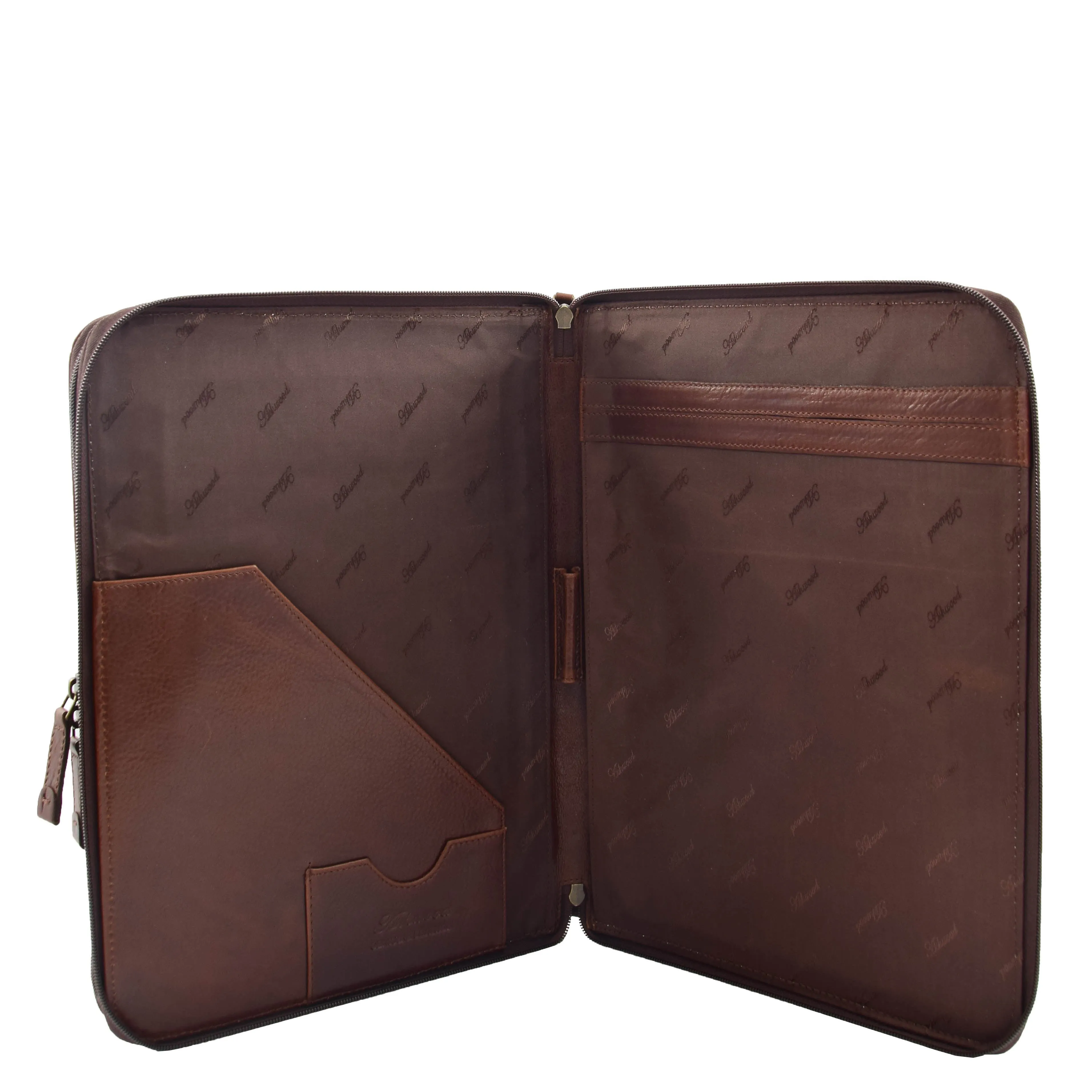 Real Leather Portfolio Case A4 Document Holder Cookbury Brown