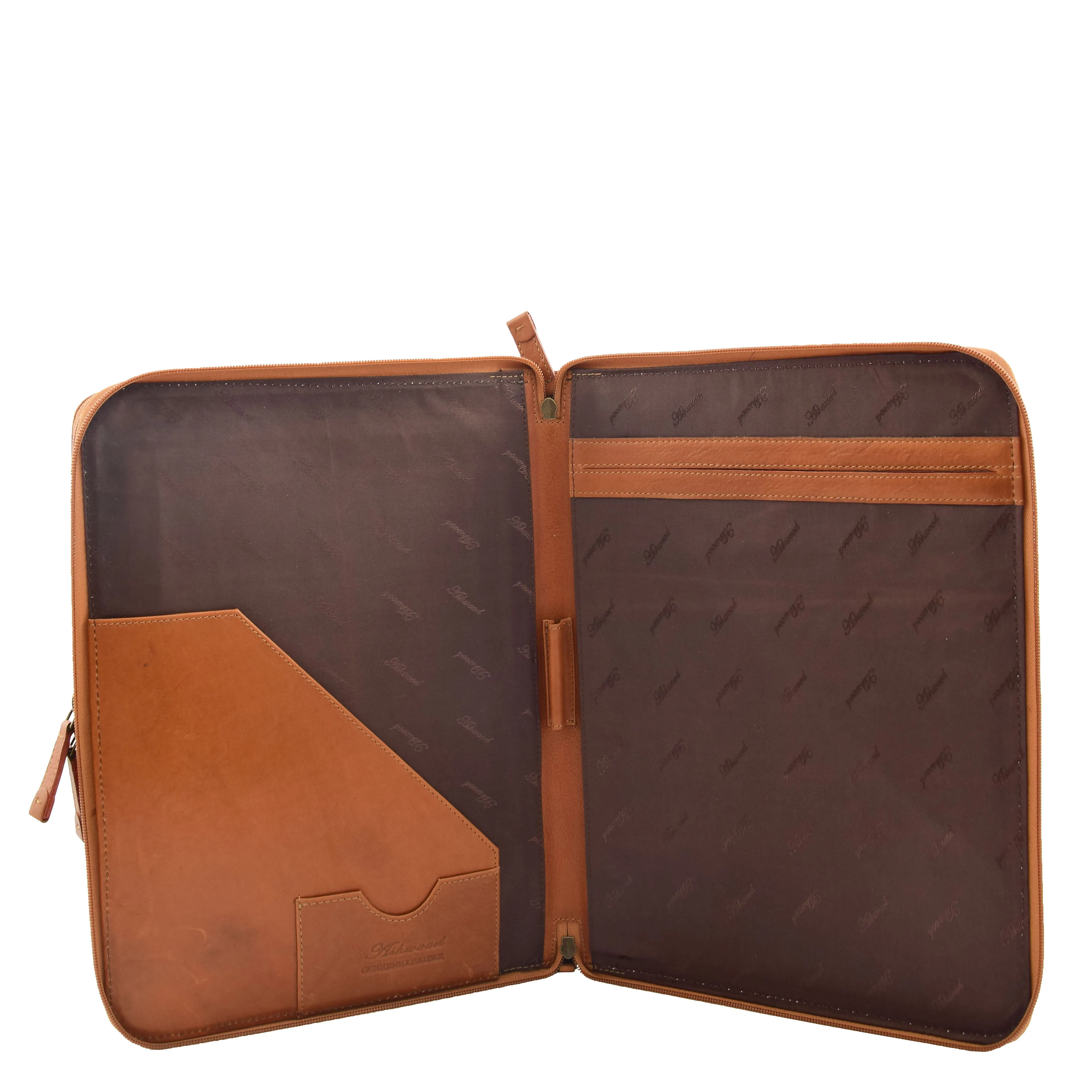 Real Leather Portfolio Case A4 Document Holder Cookbury Tan