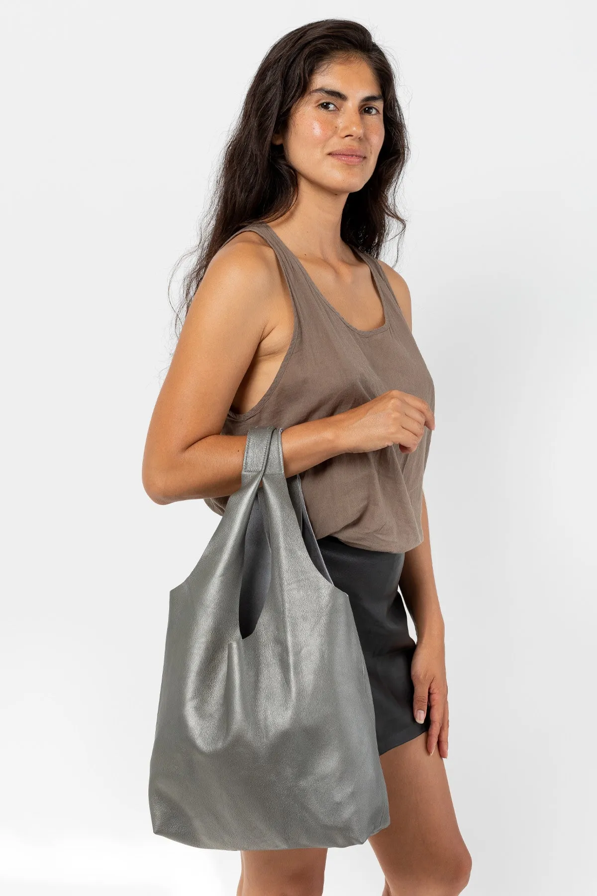 RLH3406 - Monochromatic Leather Shopping Bag