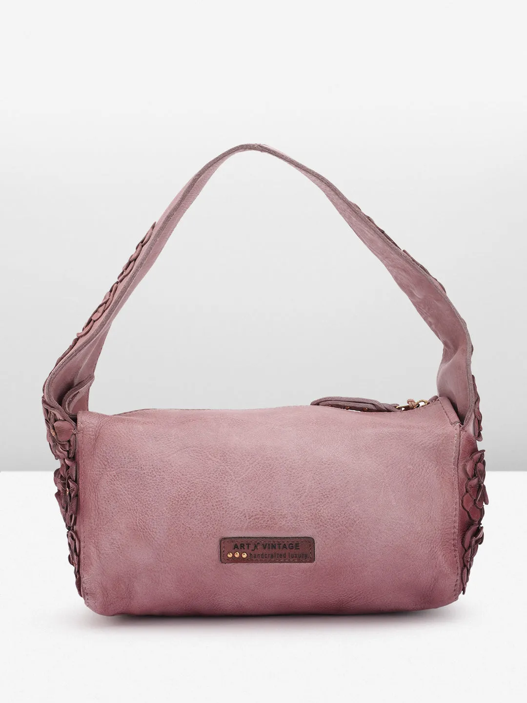 Roseate Charm: Elevate Your Look with Our Leather Shoulder Bag