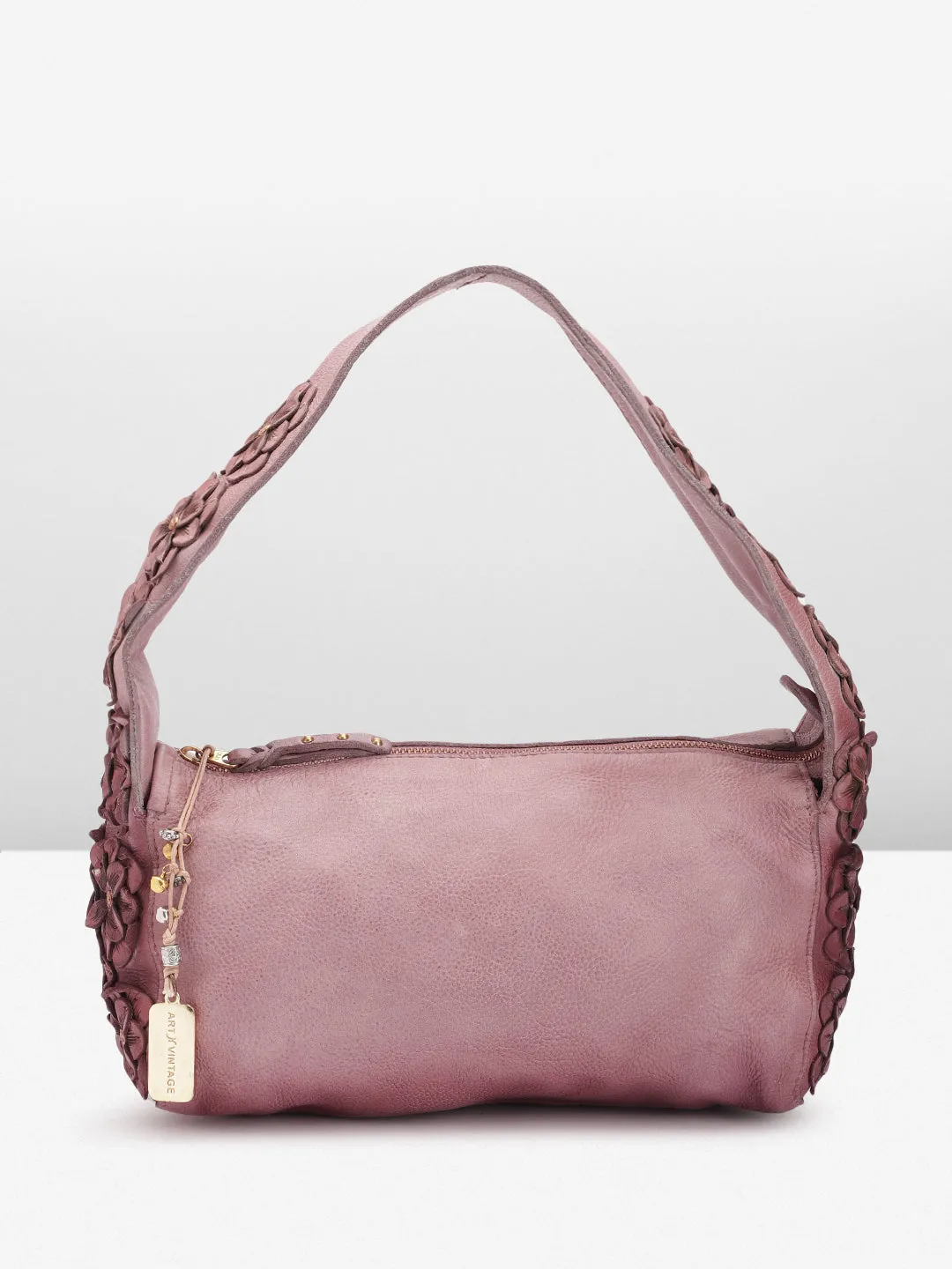 Roseate Charm: Elevate Your Look with Our Leather Shoulder Bag