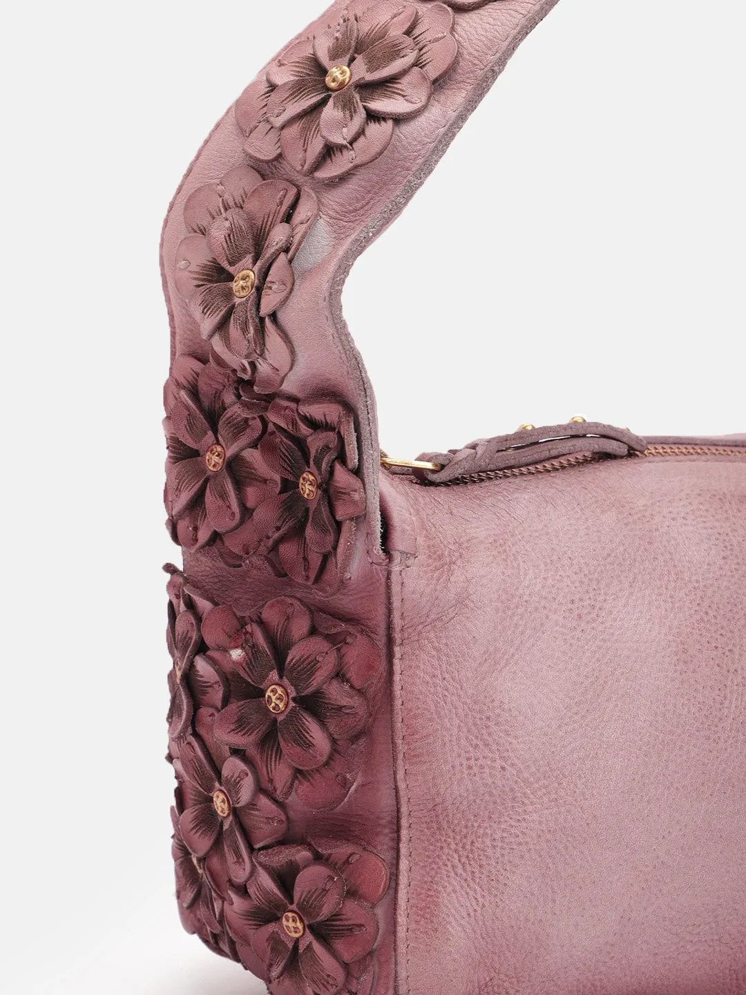 Roseate Charm: Elevate Your Look with Our Leather Shoulder Bag