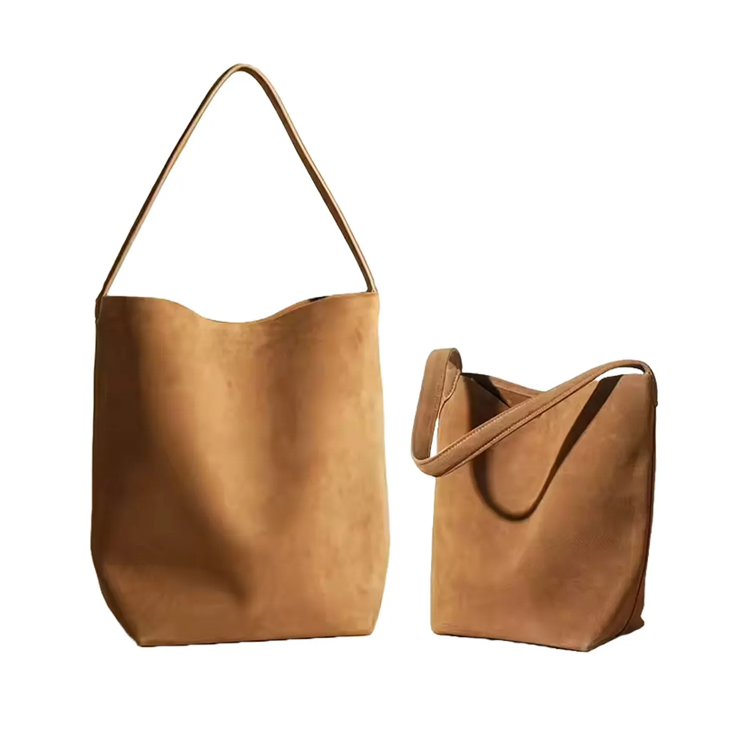 Ry & Ginger Large Suede Tote in Caramel