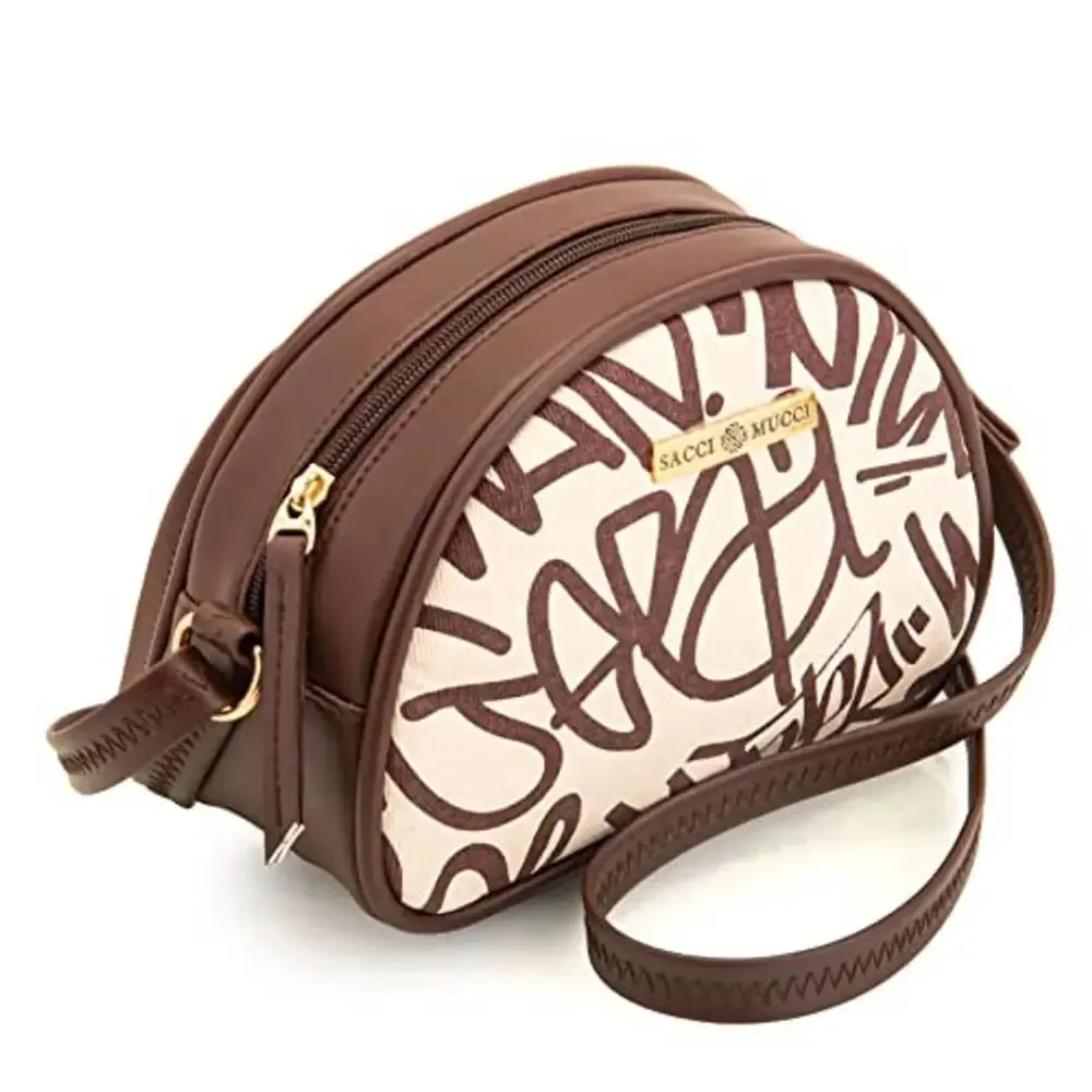 SACCI MUCCI Women's Sling Bag (Brown)