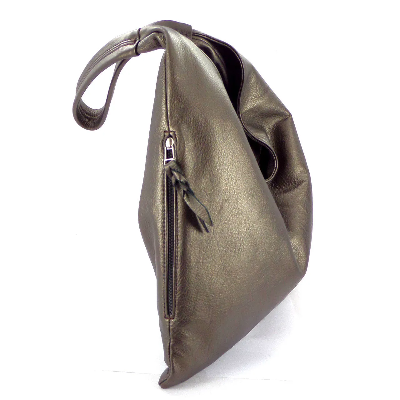 Sven V-top leather hobo with phone pocket