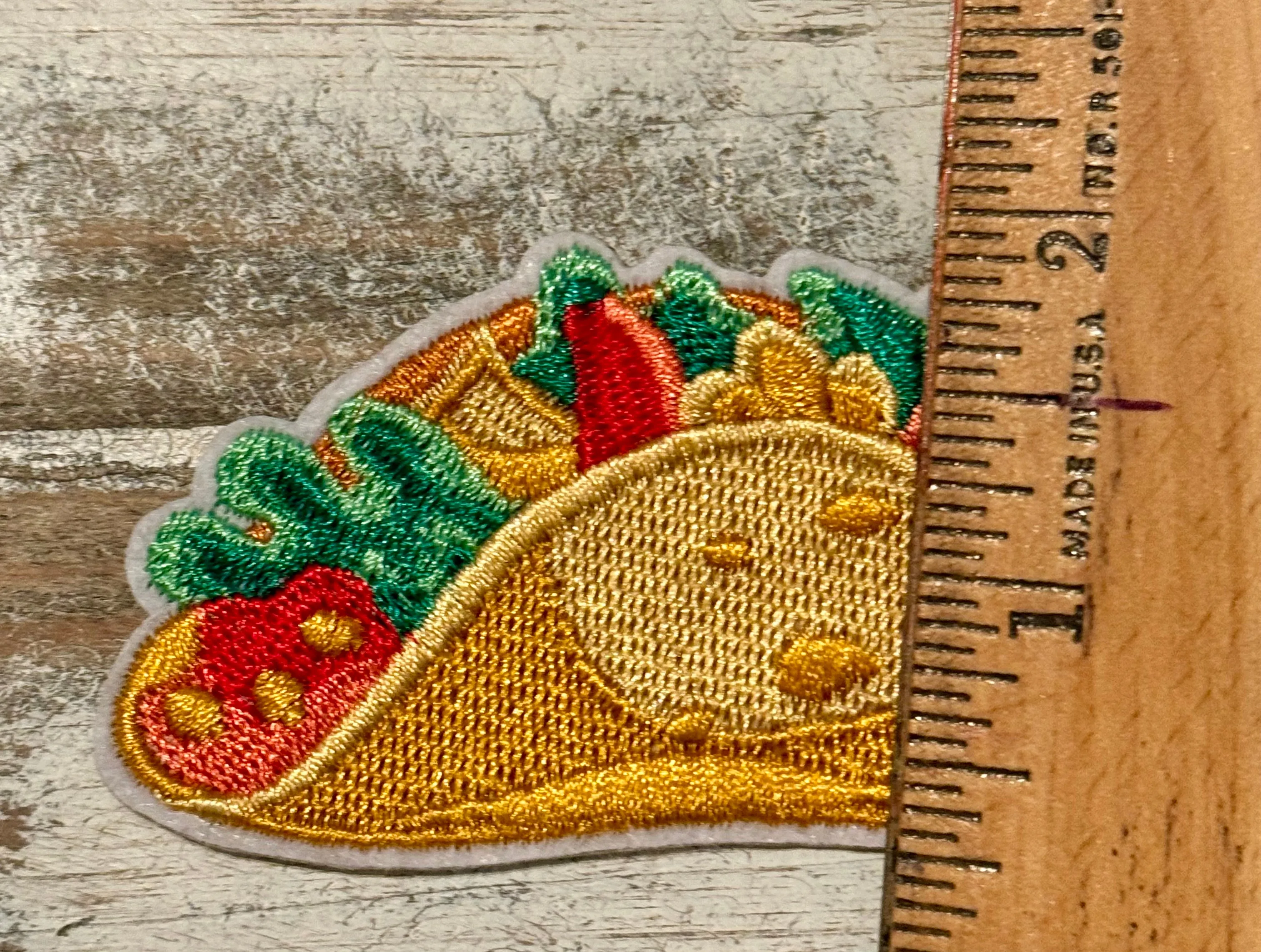 Taco Iron On Patch