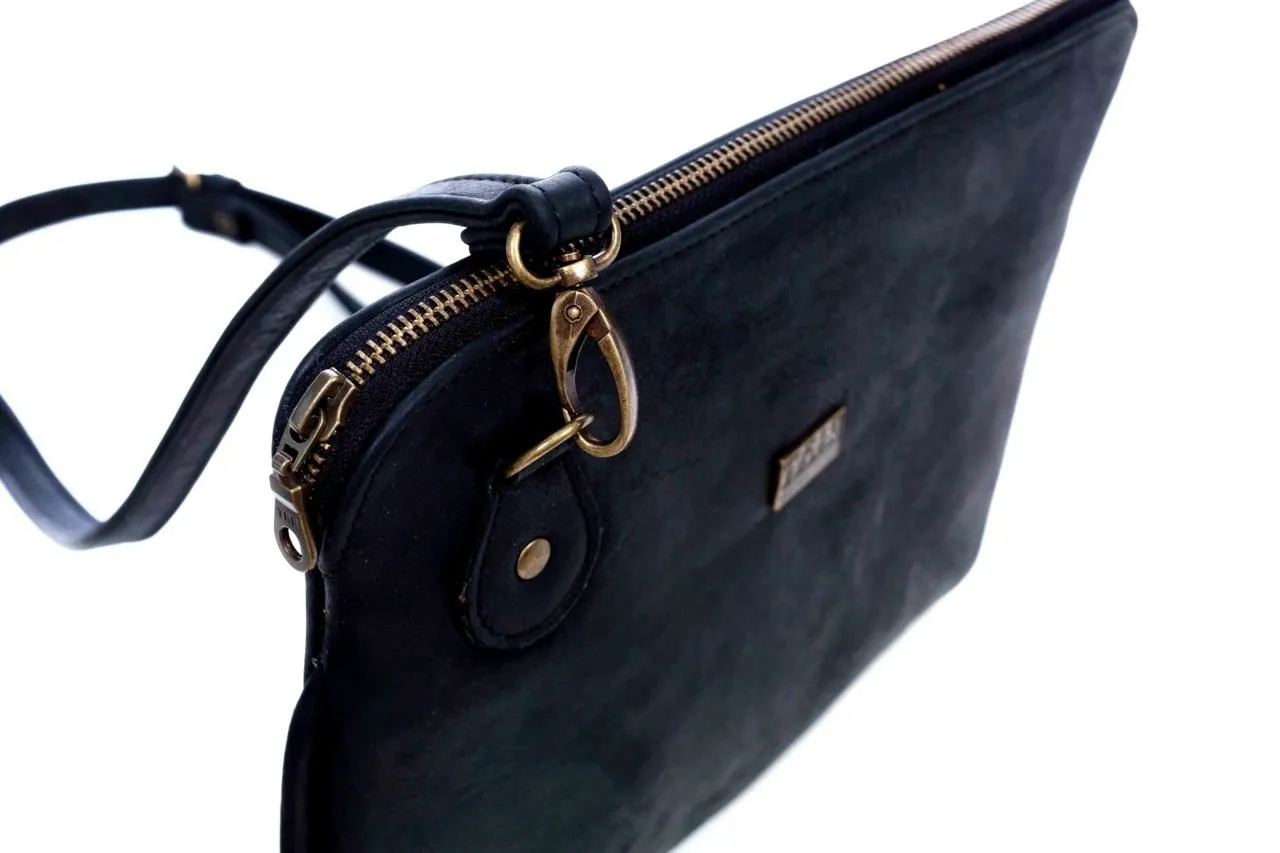 Tan Leather Goods - Taylor Leather Sling Bag | Black