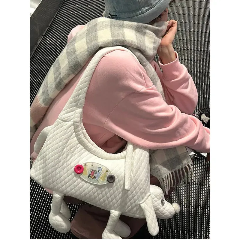 TAVIMART  -  Harajuku Cute Dog Shoulder Bags Women Sweet Cool Casual White Handbag Purse Female Hot Girls Kawaii Y2k Handbags Chic