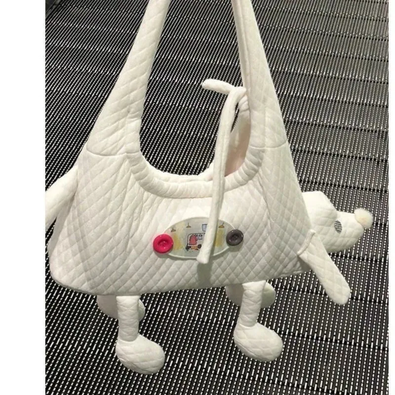 TAVIMART  -  Harajuku Cute Dog Shoulder Bags Women Sweet Cool Casual White Handbag Purse Female Hot Girls Kawaii Y2k Handbags Chic