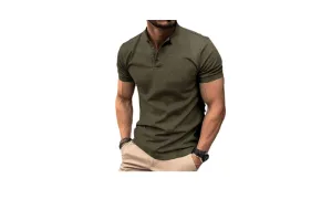 Trendy Henley Collar Polo Shirt