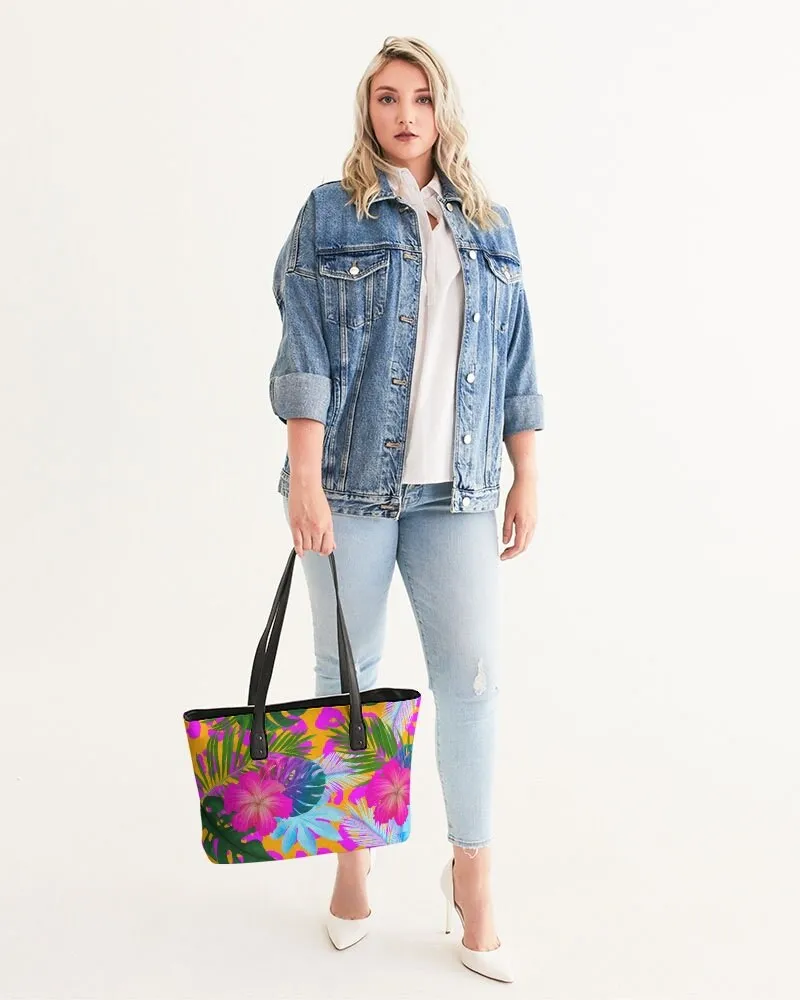 TROPICAL FLORAL TOTE BAG