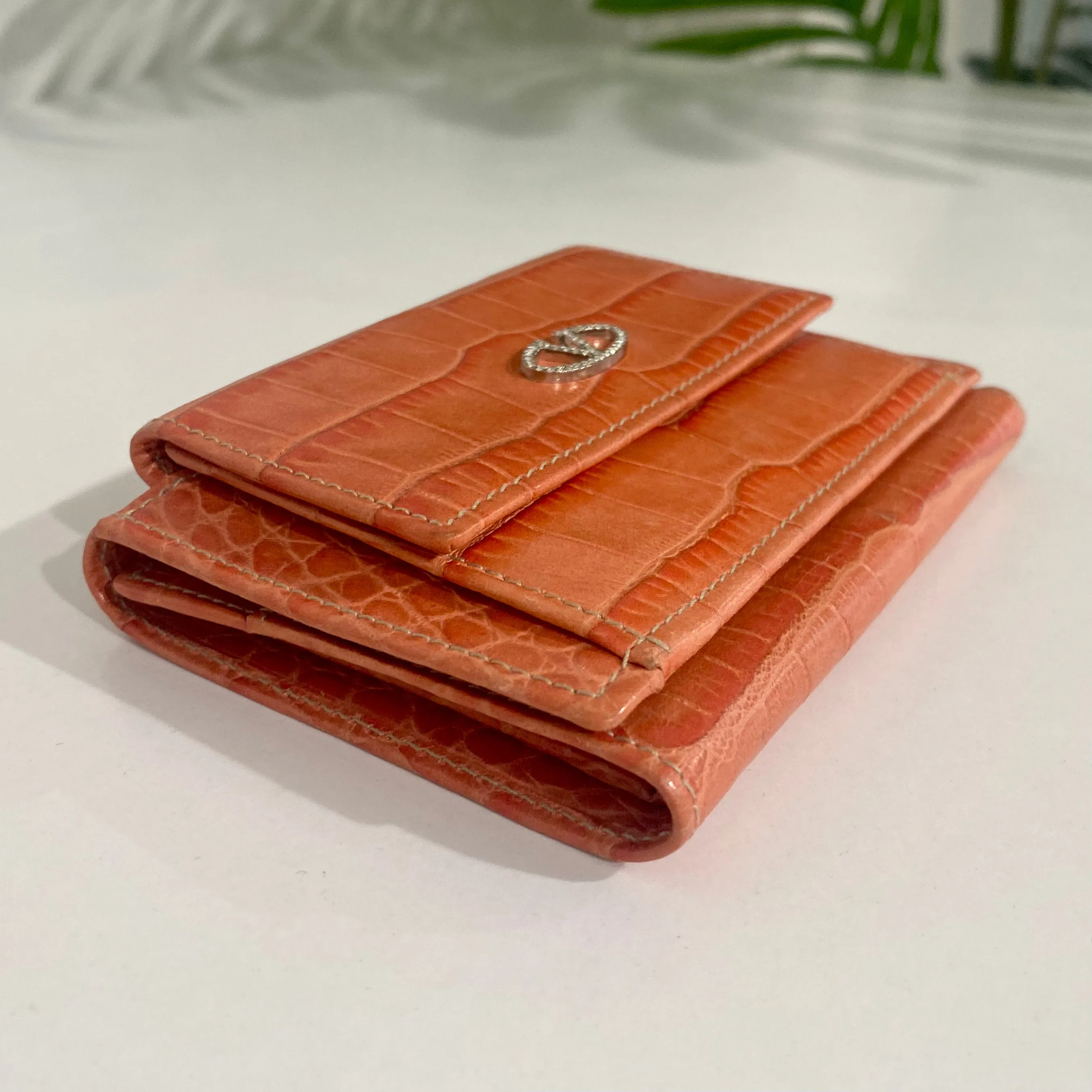 Valentino Pink Crocodile Wallet