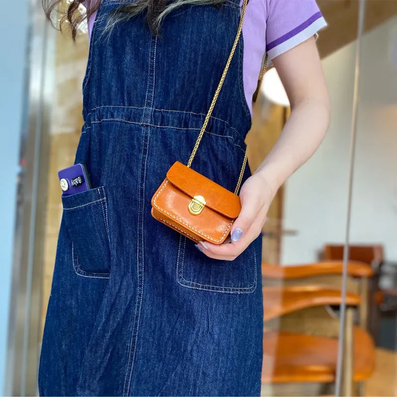 Vegetable Tanned Leather Mini Chic Crossbody Bag