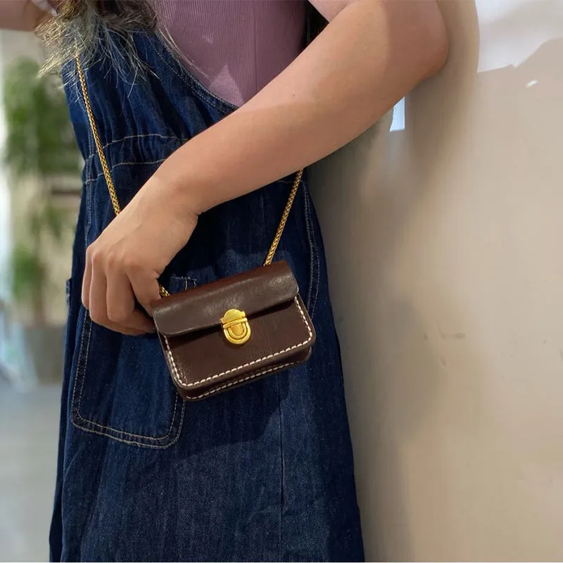 Vegetable Tanned Leather Mini Chic Crossbody Bag